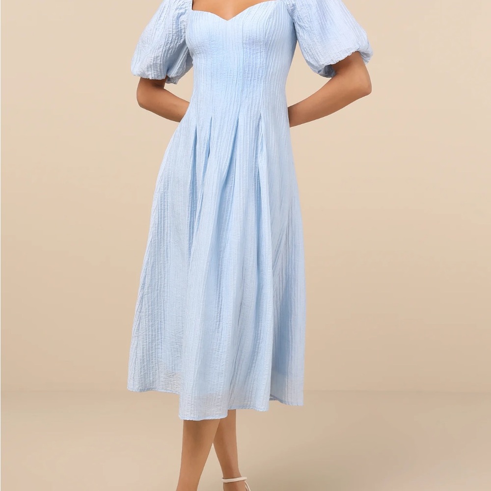 Lulu's Light Blue Midi Dress